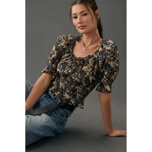 MOTHER The Dollface Ditsy Floral Crop Top Pushing Daisies XS Garden Boho Retro